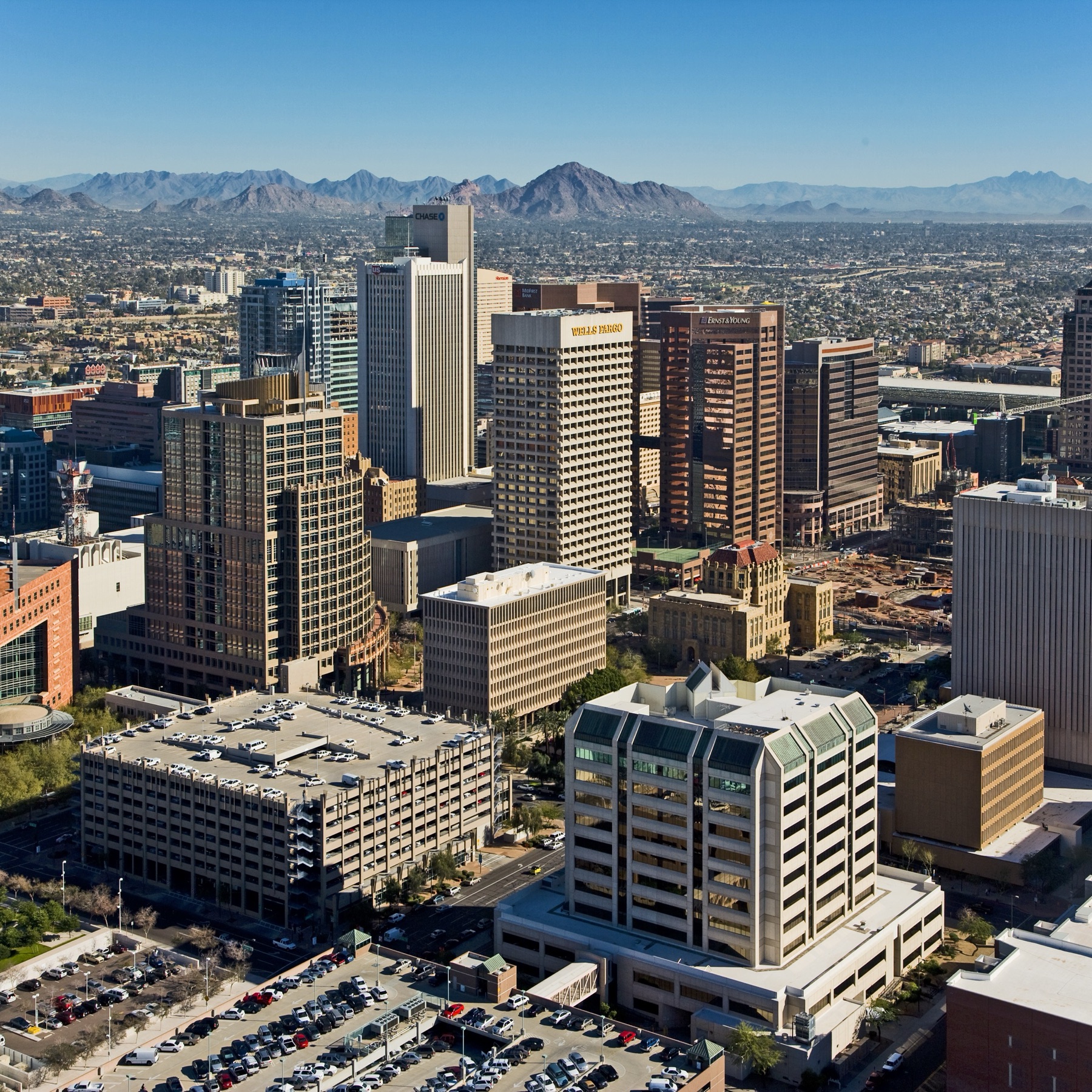 Aerial view of downtown Phoenix, Arizona